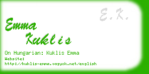 emma kuklis business card